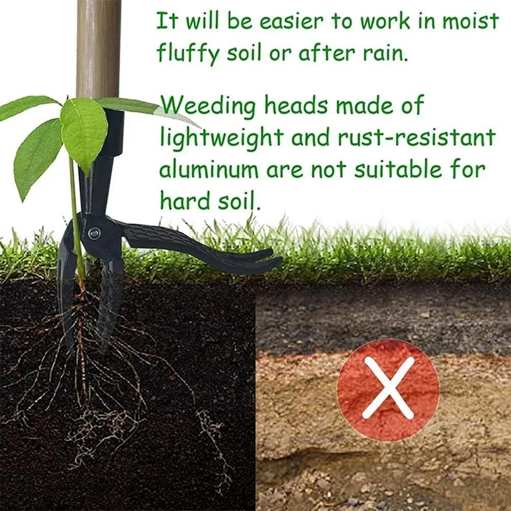 Standing Manual Ergonomic Weed Puller Set, Detachable Root Remover, Aluminum Alloy Garden Weeding Tool, Home Use Weed Removal Kit, Gardening Essential, Efficient, Garden Tools, Garden Supplies