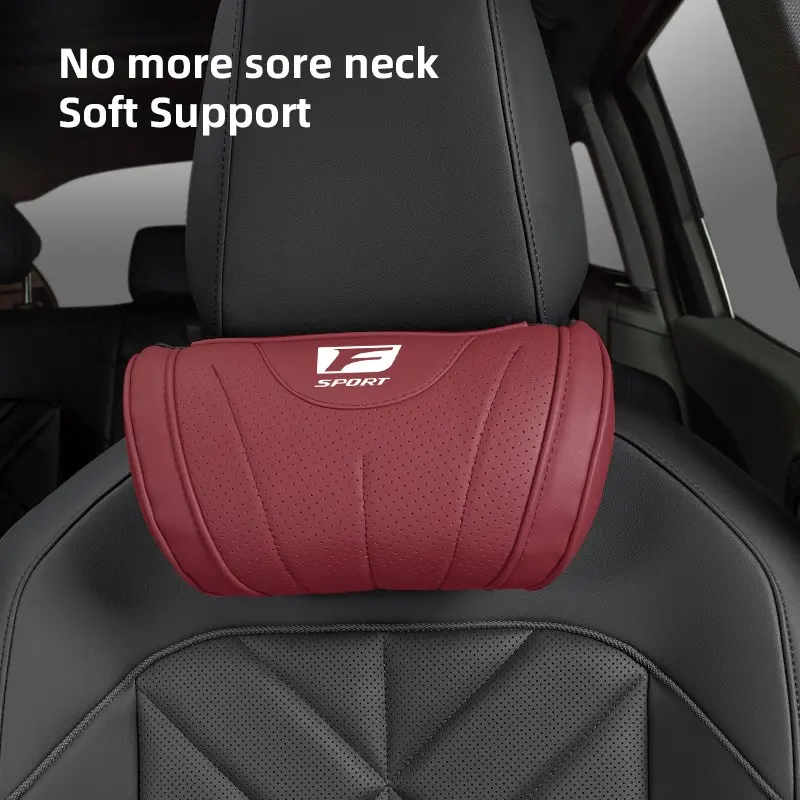 Car seat Neck Pillow Leather Breathable Soft Headrest Accessories For Lexus F-SPORT ES RX NX LS UX LM LX GX LC RZ IS CT GS RC HS SC TX LBX IS300 RX350 LS500 LX600 NX260 CT200