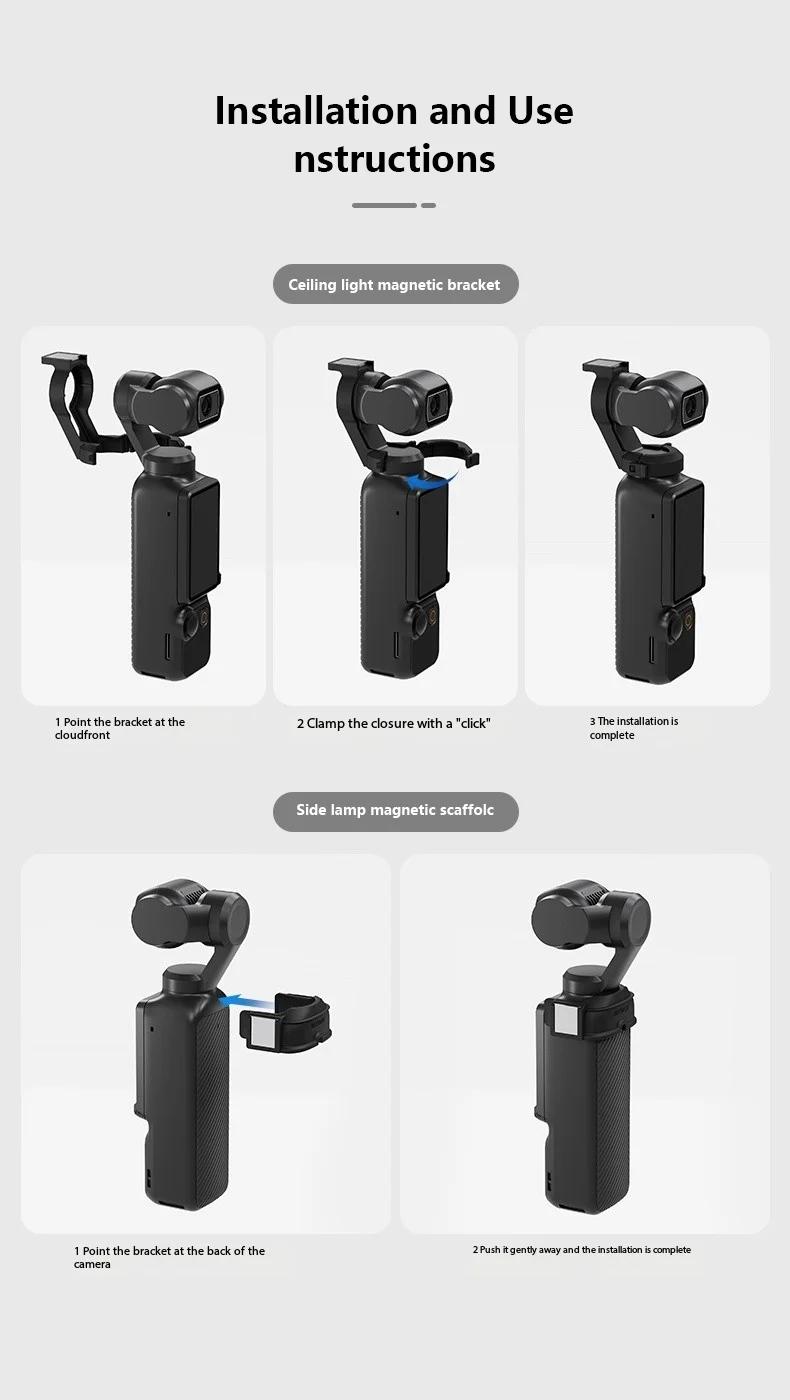 Neewer M21 Magnetic Light for Dji Pocket 3, Portable Quick-Release Mini Light, Vlogging Gear, Camera Accessory, Sports Camera Flashlight