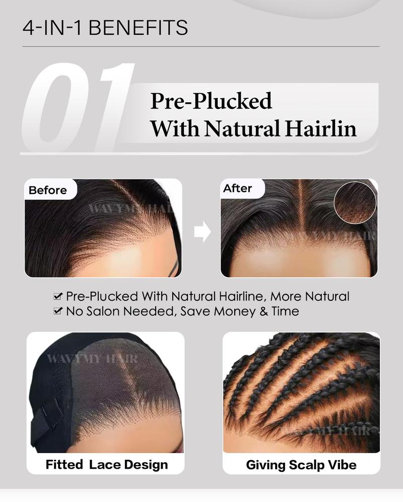 Wavymy Pre Cut Wear Go Glueless Lace Wig Pre Bleached Body Wave 6x4 Lace Closure Wig Human Hair Pre Plucked Wig 180% Density Wavymy Pre Cut Wear Go Glueless Lace Wig Pre Bleached Body Wave 6x4 Lace Closure Wig Human Hair Pre Plucked Wig 180% Density