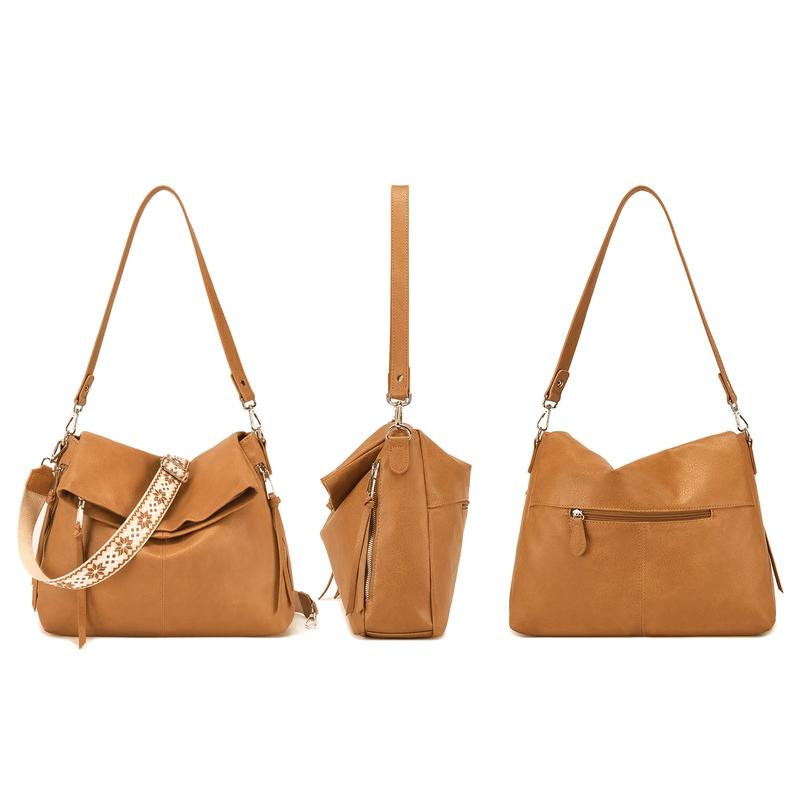 Large Hobo Crossbody Bags for Women Vegan Leather Handbags Tote Purse Shoulder Bag Women's Handle Bags with Wide Strap fashionable Women's Large