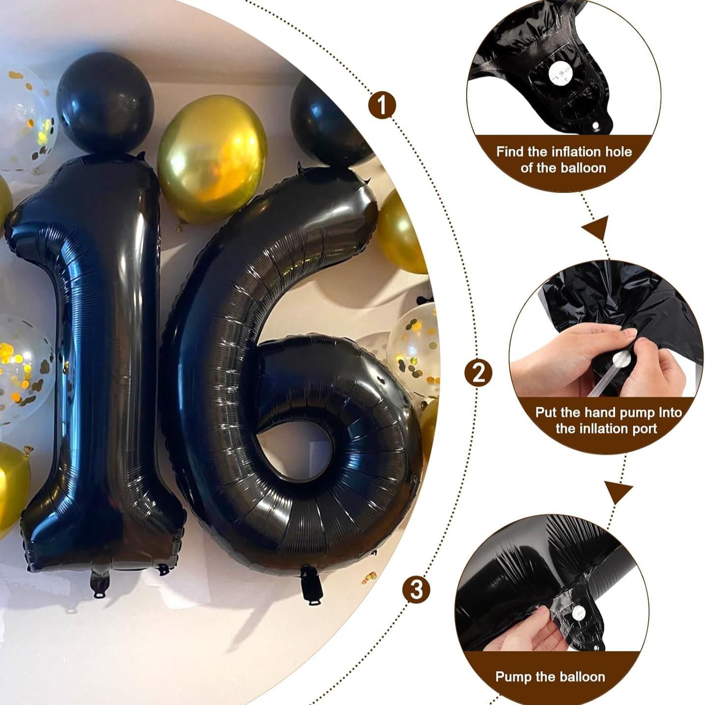 32-Inch Number Aluminum Foil Balloon, Customizable 0-9 Numbers, Perfect for Birthday Parties, Halloween, Christmas, Graduation, Mother's Day, Number Balloons, Party Balloons Decorations