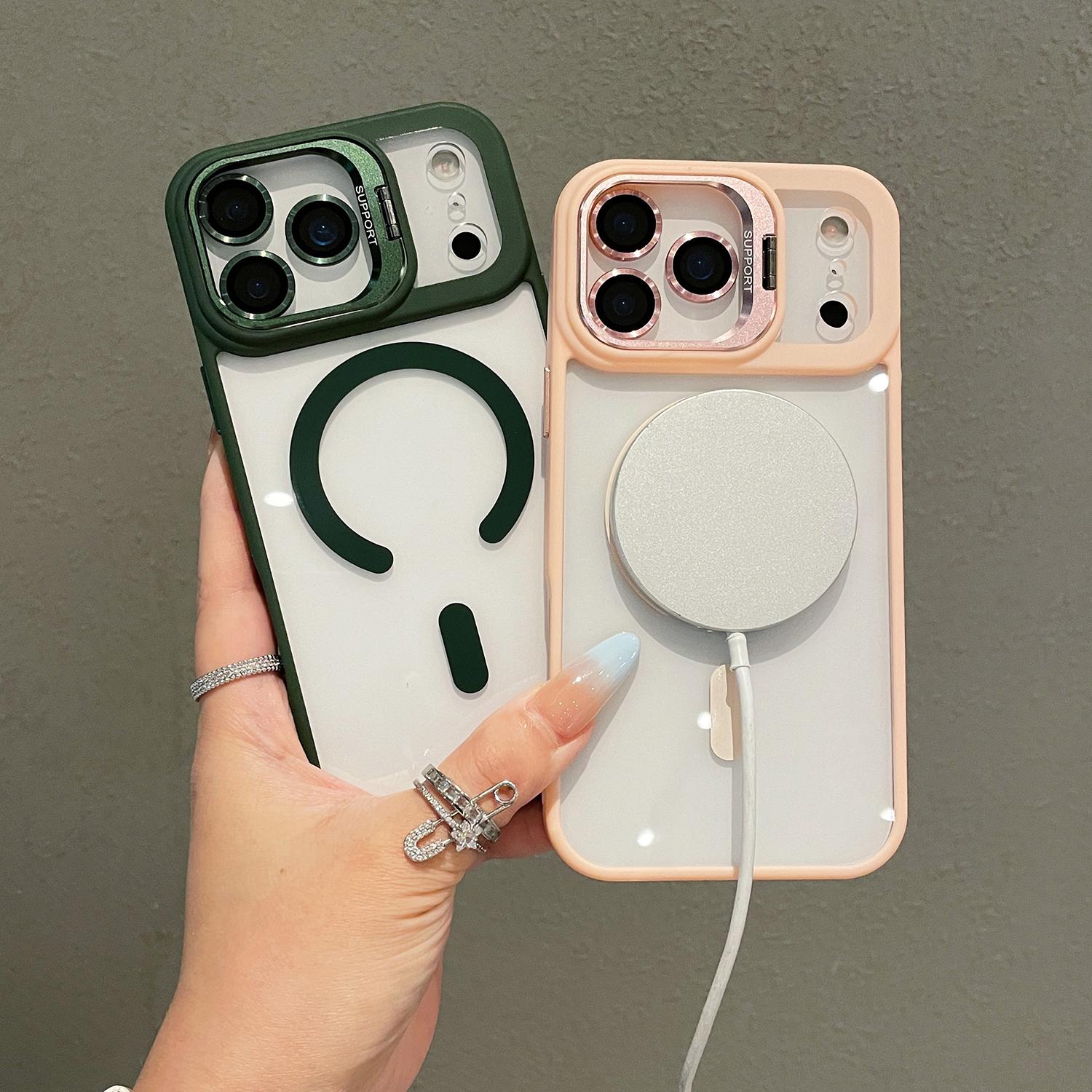 Magnetic Case For iPhone 17 Pro Max 16 15 14 13 12 Camera Lens Protector Anti-Yellowing Soft Edge and Anti-Scratch Hard Back, Shockproof Military-Grade Protection Acrylic Clear Phone Cover