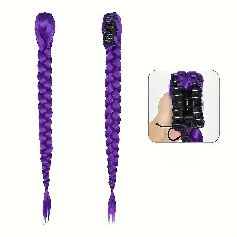 Anime Long Hair Fishbone Braid Hair Clip Ponytail Wig, Heat Resistant Fiber, Wavy Design, Ideal for Adult Women, K-Style, Cosplay, Festive Wear