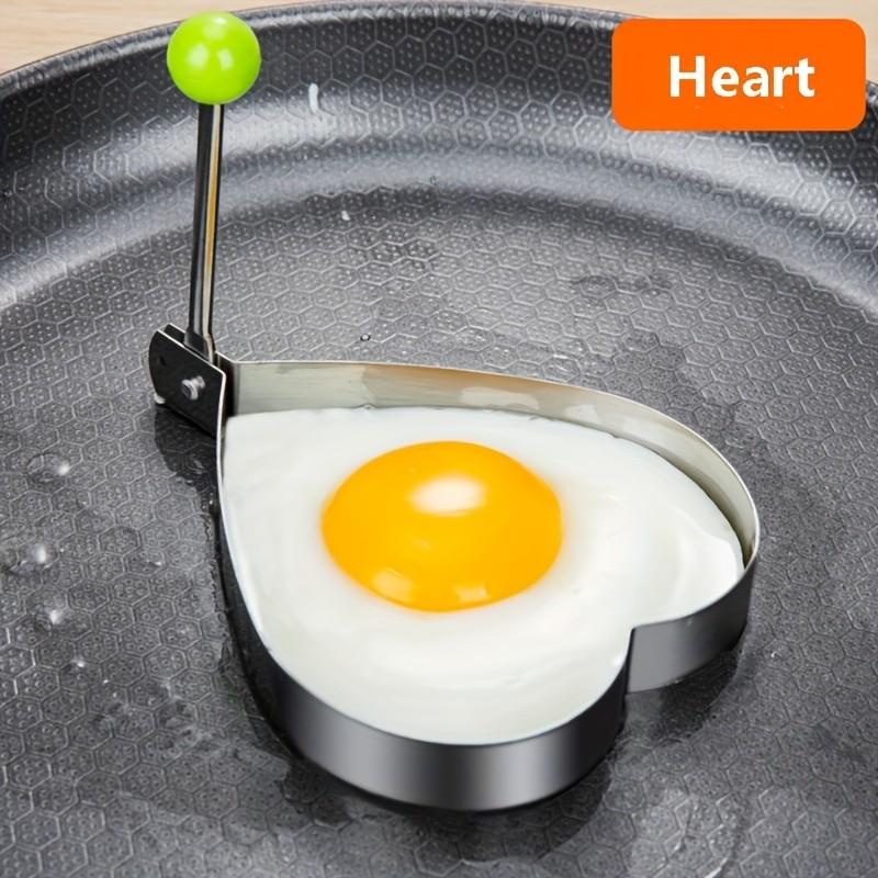 4 Piece Stainless Steel Egg Ring Mold, Non-Stick Egg Molds, Heart Shape Egg Maker, RV Kitchen Accessories, Restaurant Cooking Tools