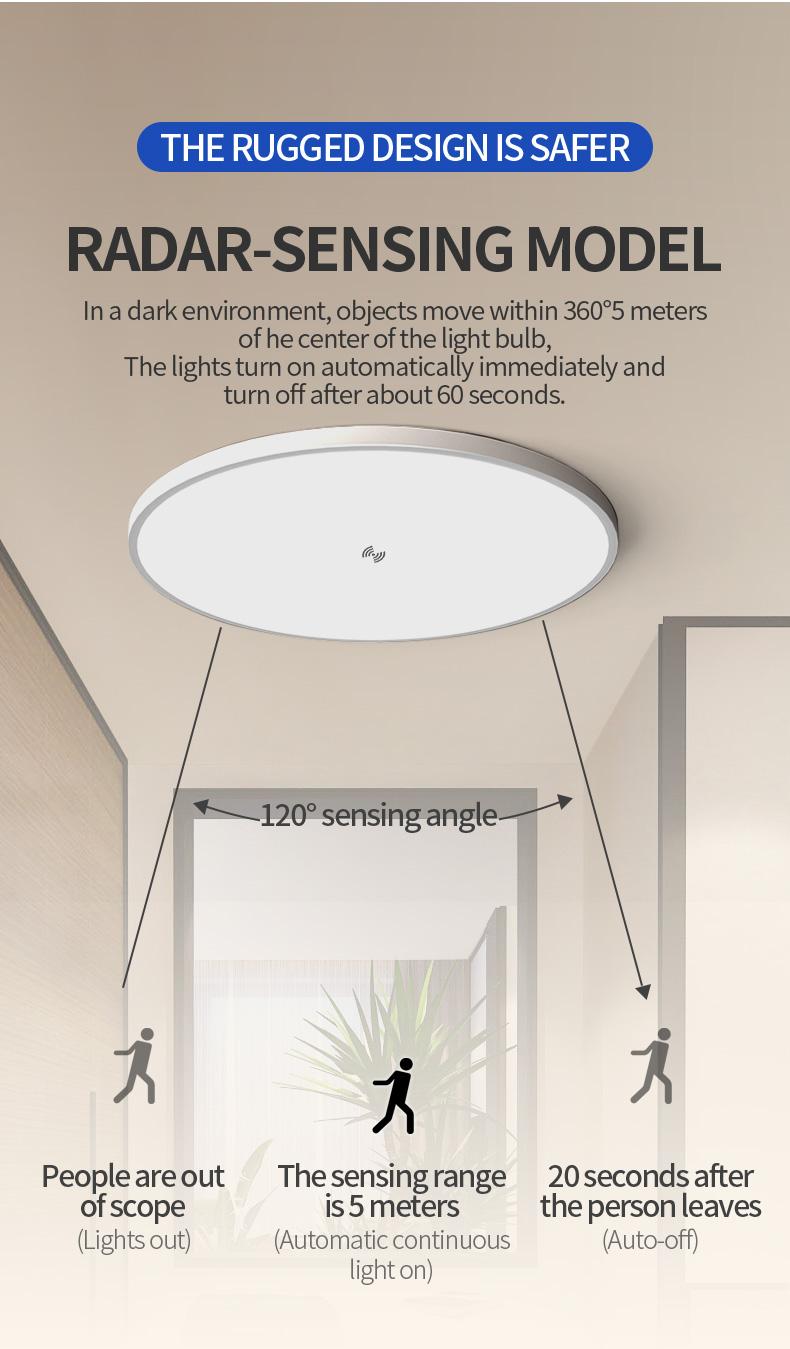 LED Induction Ceiling Light, Staircase Hallway Lamp, Infrared Human Radar Sensor, Smart Voice Control, Energy Efficient Lighting Solution