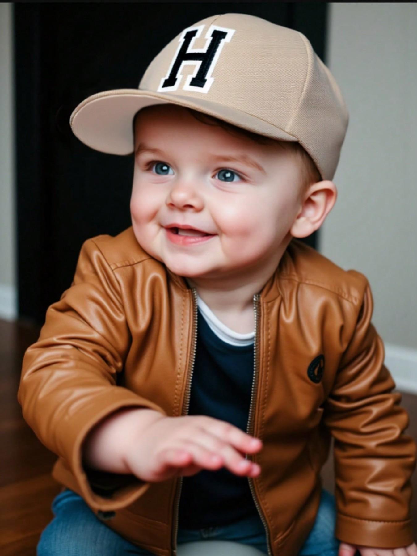 Fashion Dad Hat 26 Letters Casual Baseball Cap Adjustable Sun Protection For 1-3Y Boys Girls Outdoor Fun Everyday Wear