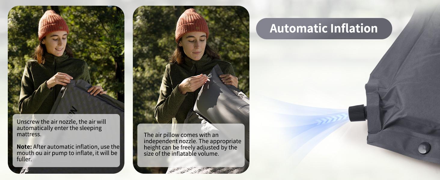 Naturehike Self-Inflating Sleeping Pad with/without Pillow, Ultra-Light, Waterproof Camping Mattress for Backpacking, Connectable for Multi-Person Use portable inflatable FathersDayGift Naturehike Self-Inflating Sleeping Pad with/without Pillow, Ultra-Light, Waterproof Camping Mattress for Backpacking, Connectable for Multi-Person Use portable inflatable FathersDayGift