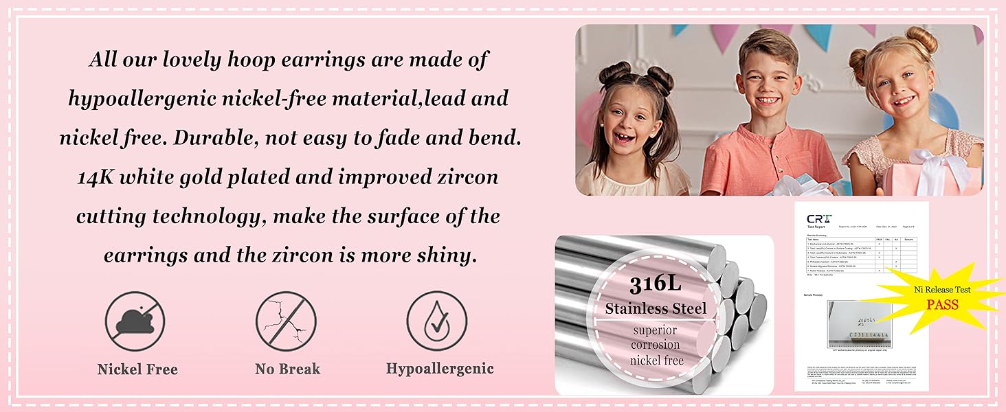 7 Pairs Hypoallergenic Silver Huggie Hoop Earrings for Girls Women Small Surgical Steel Earrings Cute Heart Dangle Earrings Set Pink Colorful CZ Star Flower Screw Back Stud Earrings for Kids
