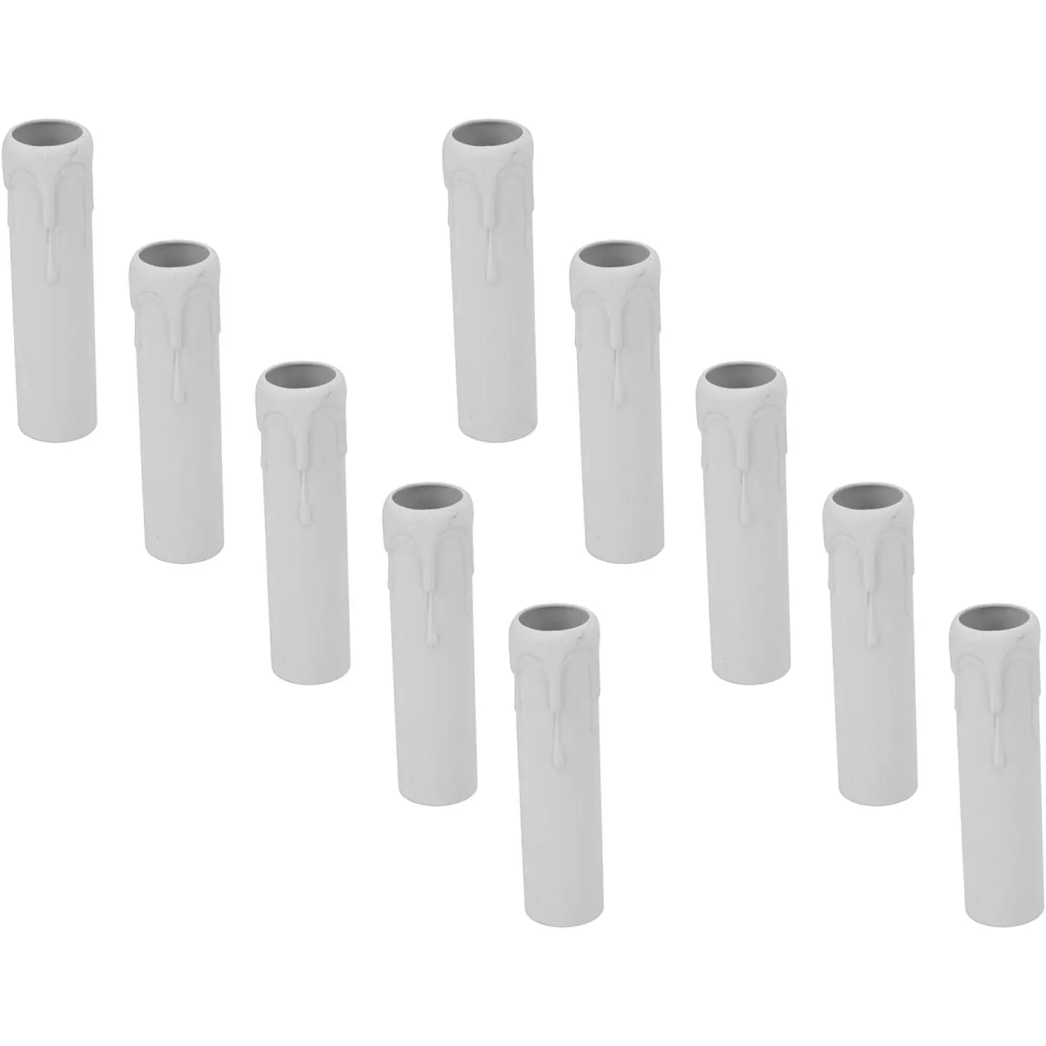 10pcs 4 Inch Candle Covers Sleeves for E14 Socket Flame Retardant ABS Wax Drop Design Replacement for Dining Room Chandeliers Hotel Lobby Lighting Vintage Home Restoration