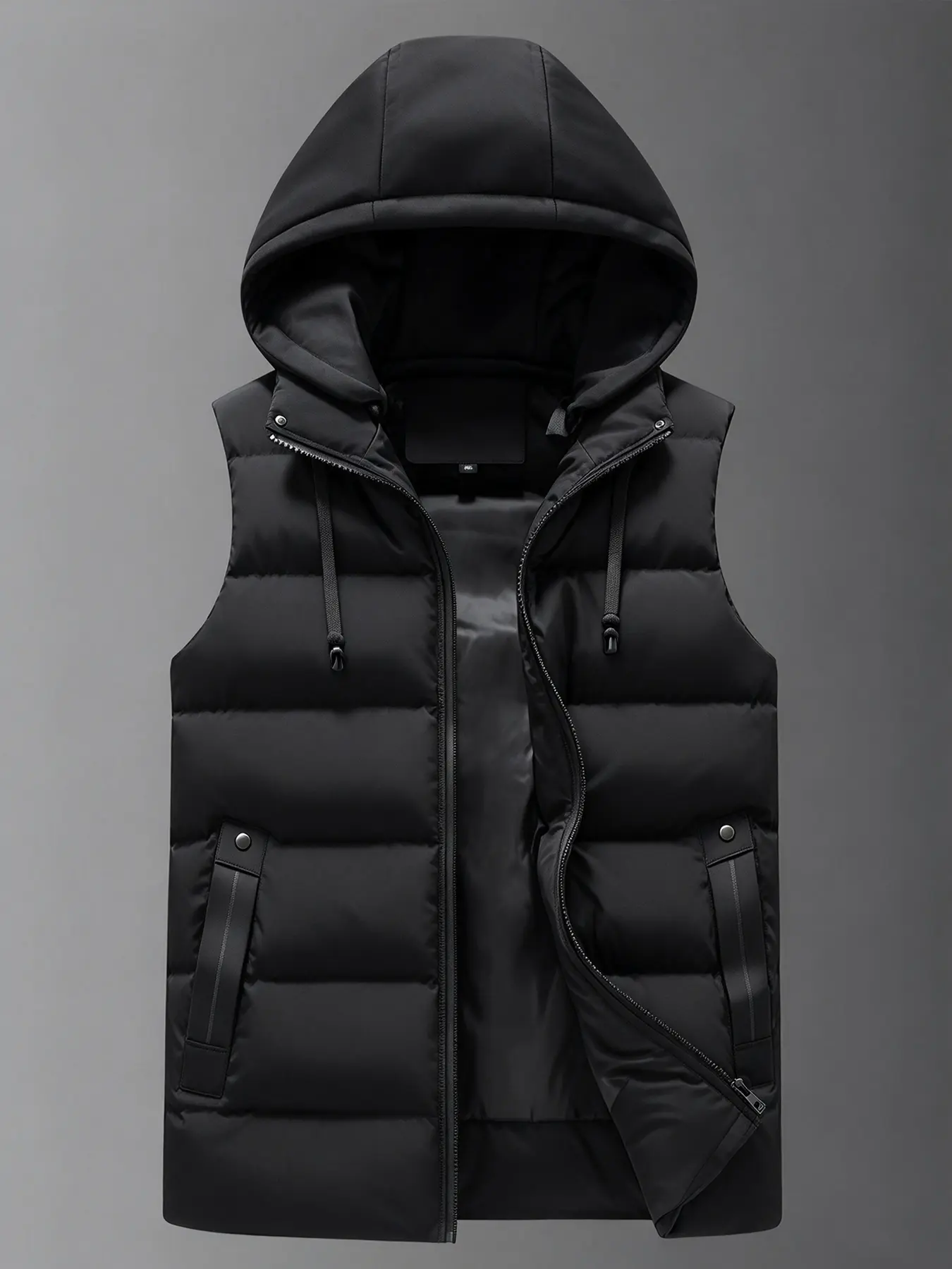 1 piece of men's sleeveless thick vest, with thick filling for windproof warmth, smooth interior, and non bulky fit, suitable for outdoor travel in autumn and winter, and fashionable layering for weekend shopping