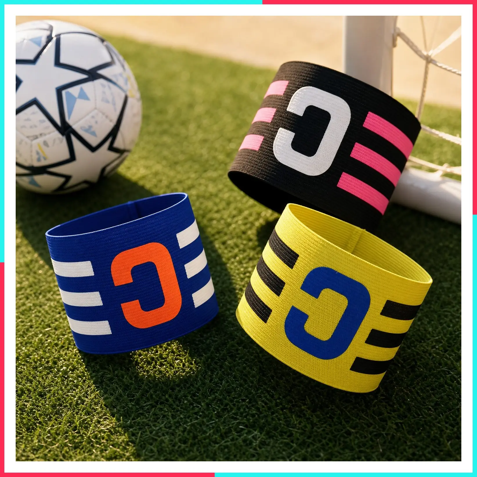 Soccer Ball Captains Armbands for Adult and Youth 3Pcs