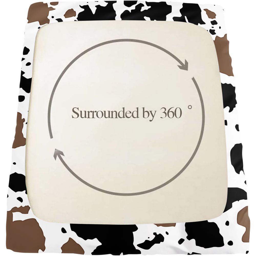 3Pcs Cowhide Pattern Fitted Sheet Set, Irregular Black, Brown & White Patches on Soft Fabric, Stylish & Unique Bedding for Rustic Decor, for Animal Lovers, Transform Your Bedroom into a Cozy Retreat Includes 2 Pillowcases, No Pillow Core