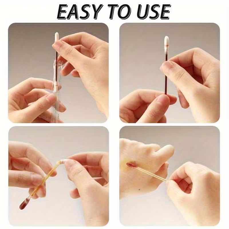 100 Cotton Swabs, Care Cotton Swabs, Pet Cotton Swabs, Emergency Supplies Accessories, Individually Packaged, Portable, Outdoor Activities
