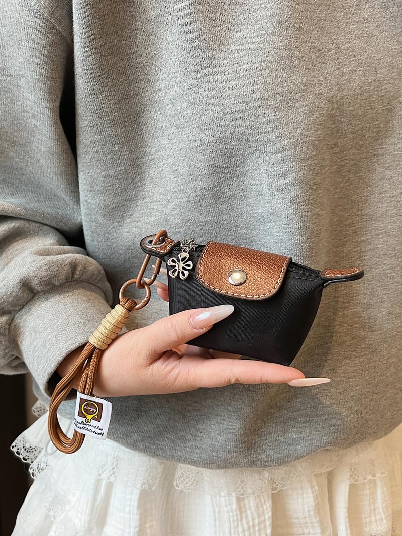 Mini Wallet for Women, Detachable Nylon Wrist Strap Coin Purse, Zipper Closure, Decorative Bag, Christmas Gift, Suitable for Young Girls