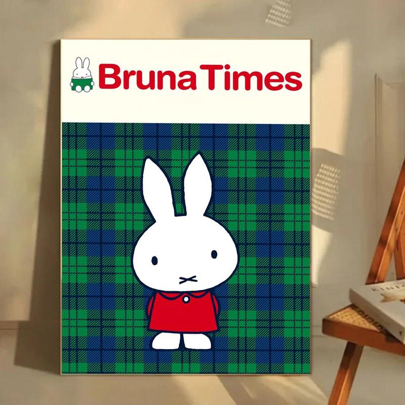 Cute Classic Dutch Cartoon Character M-Miffy Poster HD Printed Poster With Ultra-clear Resolution Waterproof And Moisture-proof Suitable For Bedroom Living Room Bar Restaurant Cafe Wall Decoration As Gift