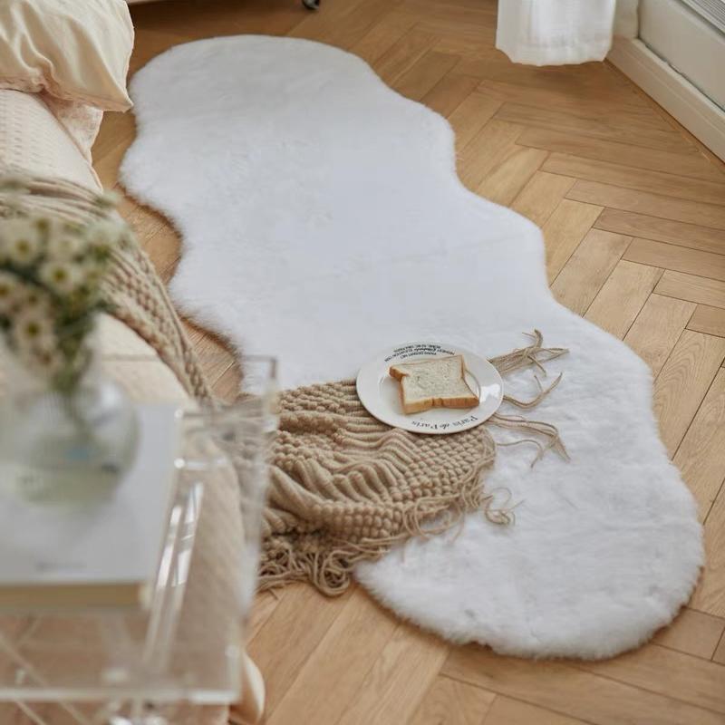 Solid Color Non-slip Floor Mat, Modern Soft Plush Area Rug, Decorative Floor Carpet for Home Living Room Bedroom