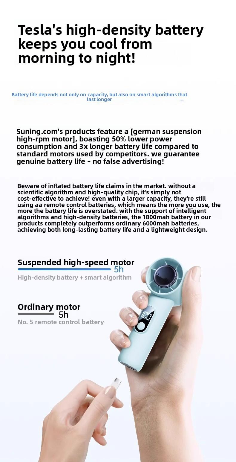 [Mini Air Conditioner] 2026 New Model Handheld Silent Small Mini USB Rechargeable Fan