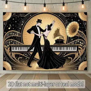2D Flat - 2D Flat - 1pc a 2D Flat Banner, Suitable for Elegant Ballroom Dancing Events, Weddings, Parties, Coming-Of-Age Celebrations, Ceremonies, Seasonal Events, Entryways, Room Decoration, Indoor And Outdoor