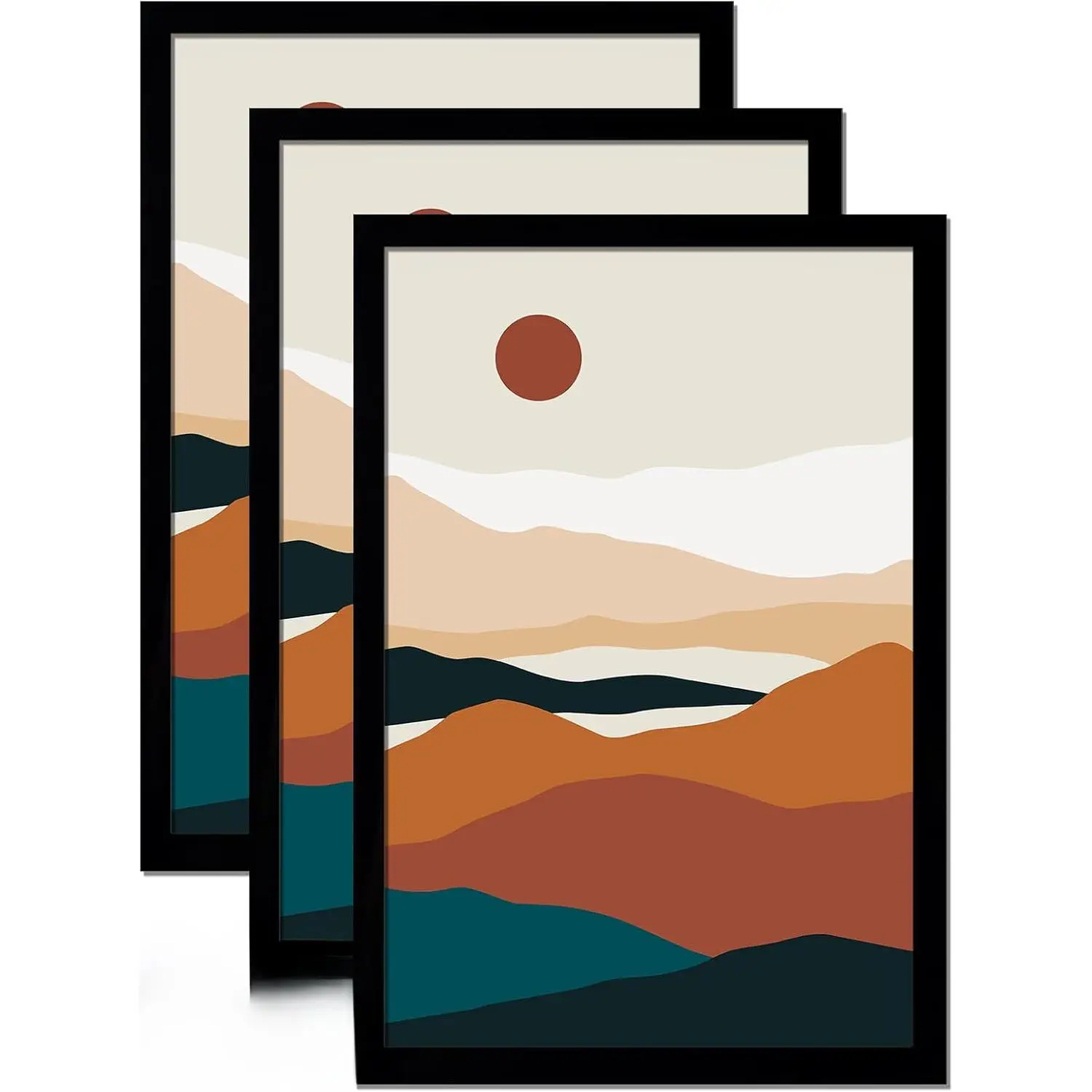 Black 16x24 Picture Frame  3 Pack , High Transparent Frame for 16 By 24 Photo Collage Canvas Poster Size Wall Mount and Tabletop Horizontally Vertically (Black, 16 x 24 inches)