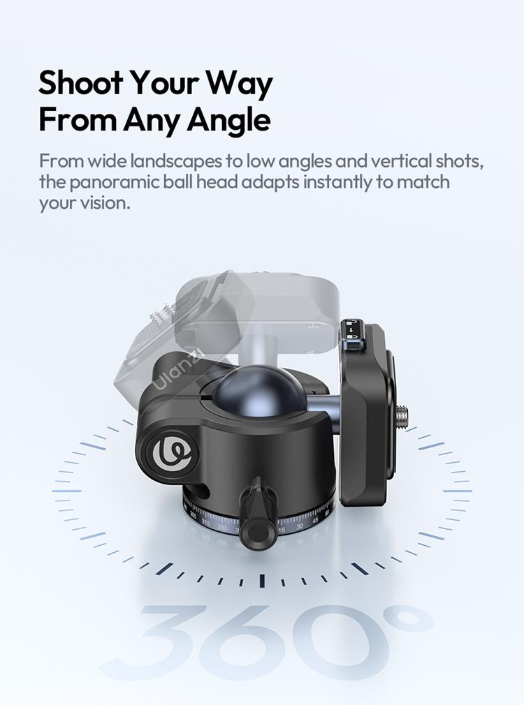 ULANZI Ombra Lightweight Travel Tripod, 59" Professional 5 Section Aluminum Camera Tripod with Claw Super Quick Release Design, for Canon Nikon Sony Cameras DSLR iPhone, Max Load 17lb