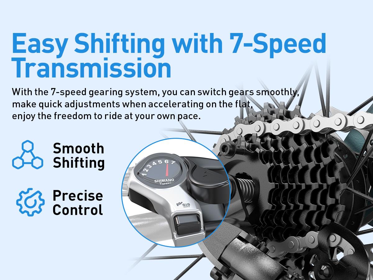 Aairsk GT300 Electric Bike 26"/24" 25 mph 10Ah Battery 750W Peak Motor 21 Speeds Dual Suspension 40 Miles Range Pedal Assist Full Suspension Commuter Ebike Adjustable Seat Gift for Father's Day Travel Outdoor