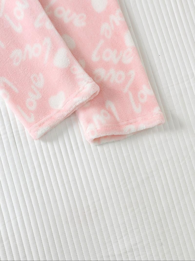 Two-piece Set Women's All Over Cartoon Bear Print Lapel Collar Top & Elastic Waist Pants Pajama Set, Long Sleeve Button Up Top & Pants Pj Set, Women's Sleepwear for Winter