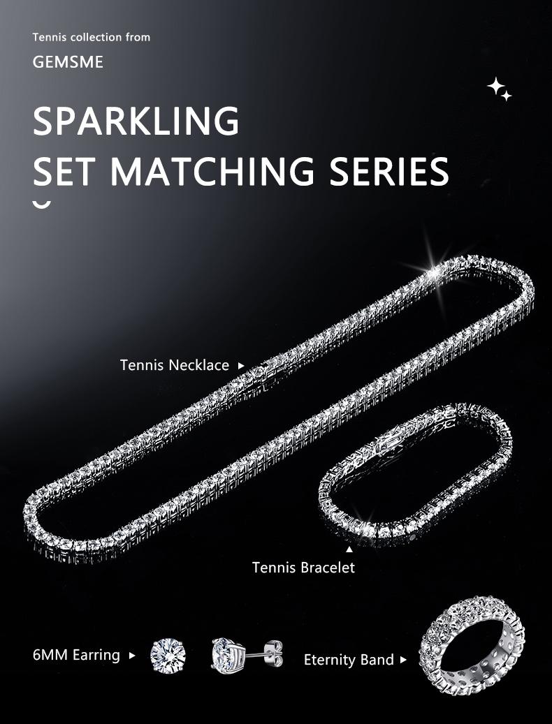 [5A+ Cubic Zirconia] GEMSME Copper 2-6MM Round Cut Waterproof Tennis Bracelet Tennis Anklet Tennis chain for Men Woman Classic Couple Barcelets Anniversary Birthday Engagement Gift High Quality Unisex Hiphop Style