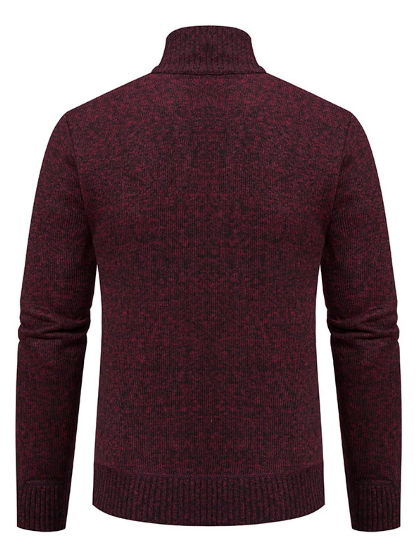Knit Cardigan, Long Sleeve, Thickened Mixed Fabric, V-Neck Single Button Design, Pocket Detail, Fall & Winter Wear, Comfortable Daily, Casual, Knitwear