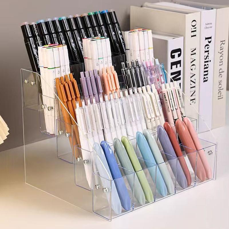 Multi-Layer Transparent Storage Rack, 2/3/4 Layers Display Stand, Ideal for Pens Pencils Markers Ballpoint Pens, Office Supplies Organizer, Stationery Storage Organizer