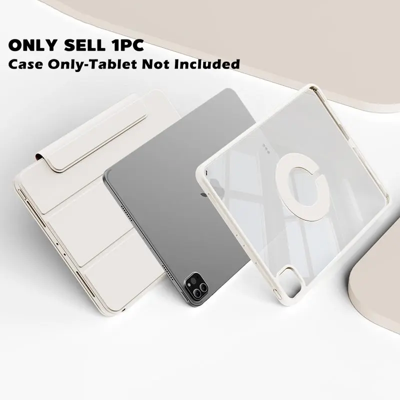 【Black Friday】KENKE Magnetic Detachable Rotatable Tablet Case, 360° Rotatable Tablet Protective Cover, Smart Tablet Protector for iPad 2025 A16, iPad 10th Gen, M4 Pro 11-inch, Pro 13, Mini 6/7, A17, Air M3, Air 8th Gen 2026, Air 4/5/6/7/8 (Case Only)