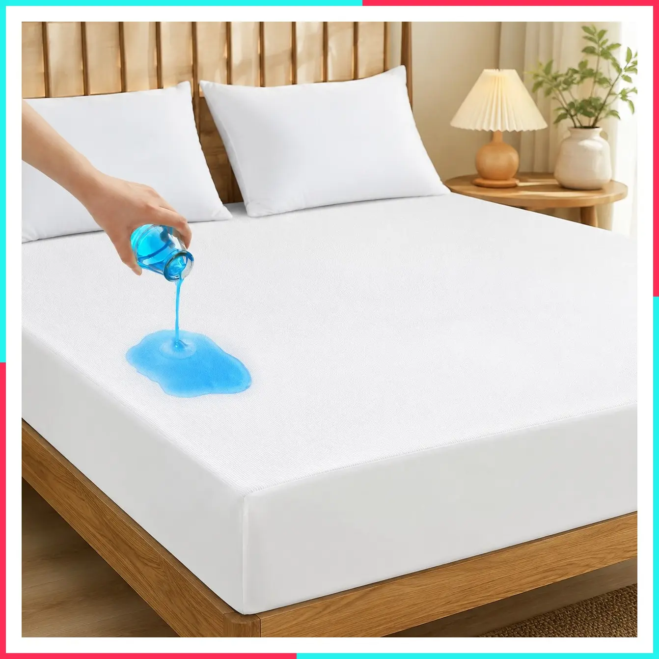 Queen Size Waterproof Mattress Protector, Absorbent Fitted Sheet