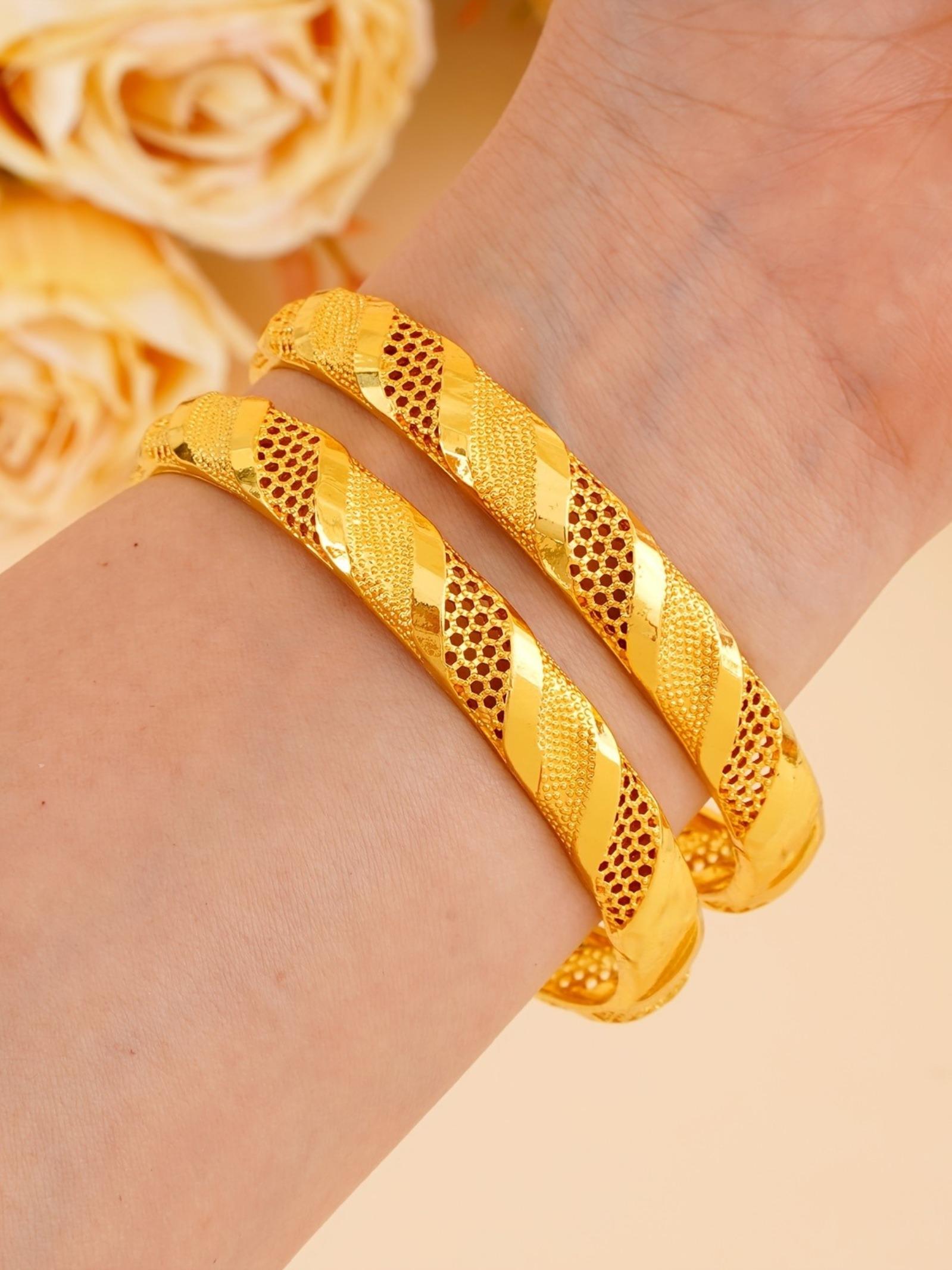 Dubai Gold Plated Women's Fashion Cuff Bracelet, Handmade Ethnic Style, Luxury Wedding Bangle, African Nigerian Bridal Jewelry