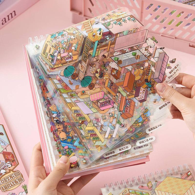 3D Miniature Scene Sticker Book, Adhesive Stickers, Unique Design for Creative Crafting, Ideal for DIY Projects and Home Decor #TOP PICKS