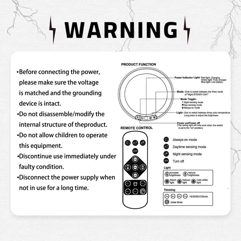 Rechargeable Motion Sensor Ceiling Light with Remote Control - Magnetic Wireless Ceiling Light Powered by rechargeable batteries for Closet Shower Stairs Shed Hallway Porch Patio ect,Suitable for various scenarios, easy to install