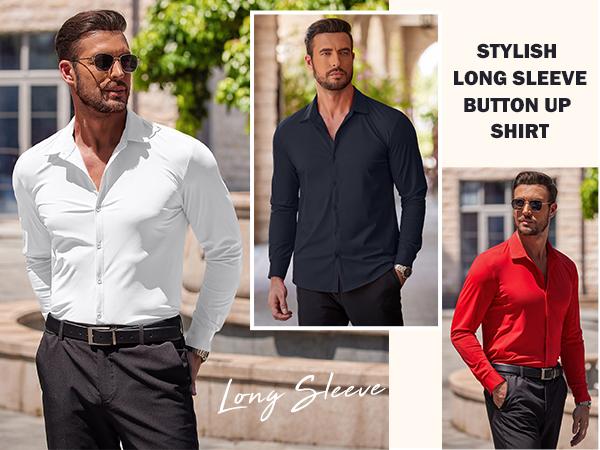 COOFANDY Thin Men's Muscle Fit Dress Shirts Wrinkle-Free Long Sleeve Casual Button Down Shirts COOFANDY Thin Men's Muscle Fit Dress Shirts Wrinkle-Free Long Sleeve Casual Button Down Shirts