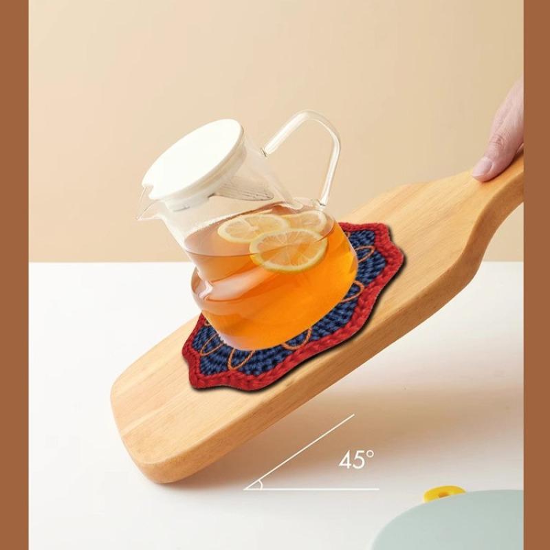 2D Flat Printed Mandala Floral Design Placemat, Heat-Resistant, Non-Slip & Durable, Lightweight Luxury Table Decor, Home Furnishing Accessory