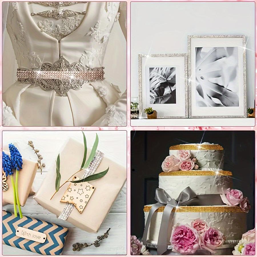 0.9cm Wide 91cm Long Crystal Self-adhesive Strip, Rhinestone Strip Decorative Strip, Clothing Sewing Accessories, Clothing Color DlY Ribbon Sticker, Rhinestone Tape Roll, Used For DIY Crafts, Wedding Party Decoration, Car Phone Clothing Bag Decoration