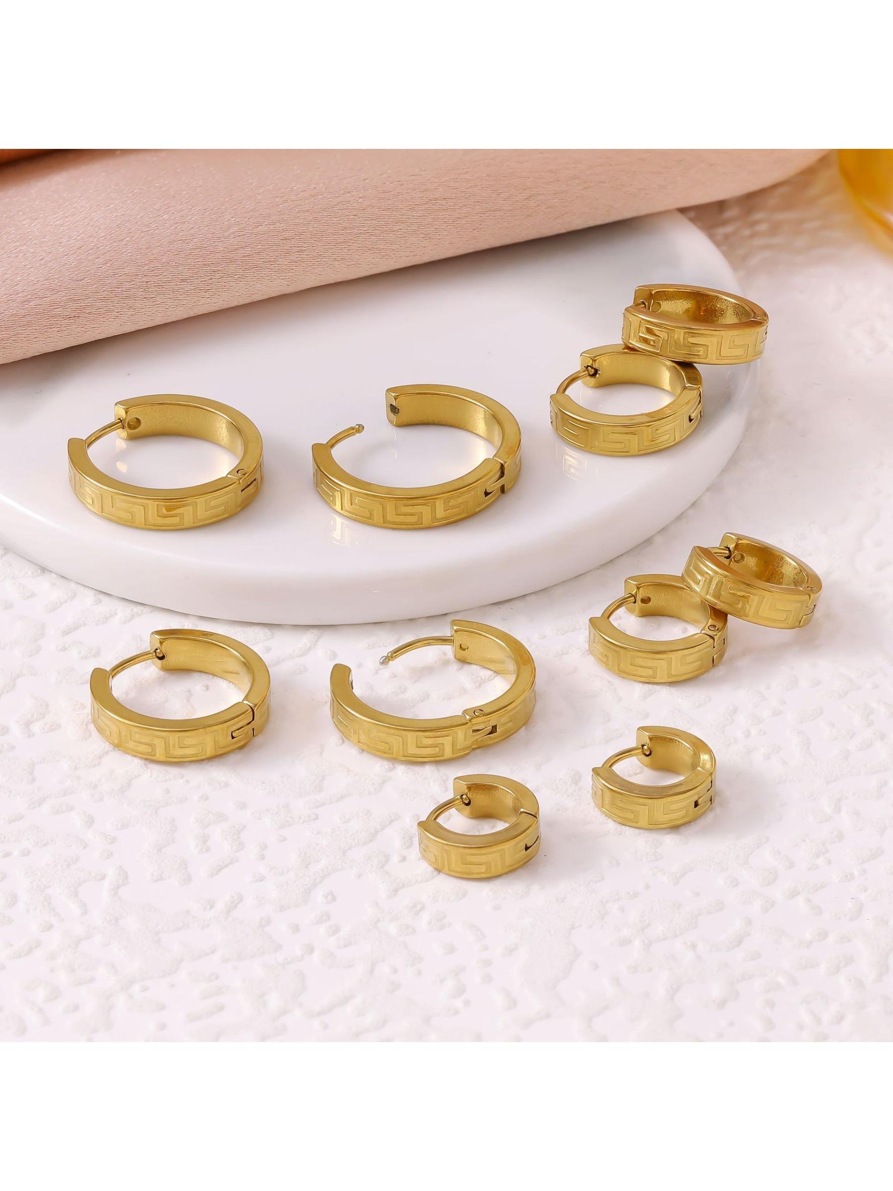 High-end Great Wall pattern three-dimensional design, versatile and trendy titanium steel ear buckles, fashionable and light luxury stainless steel earrings