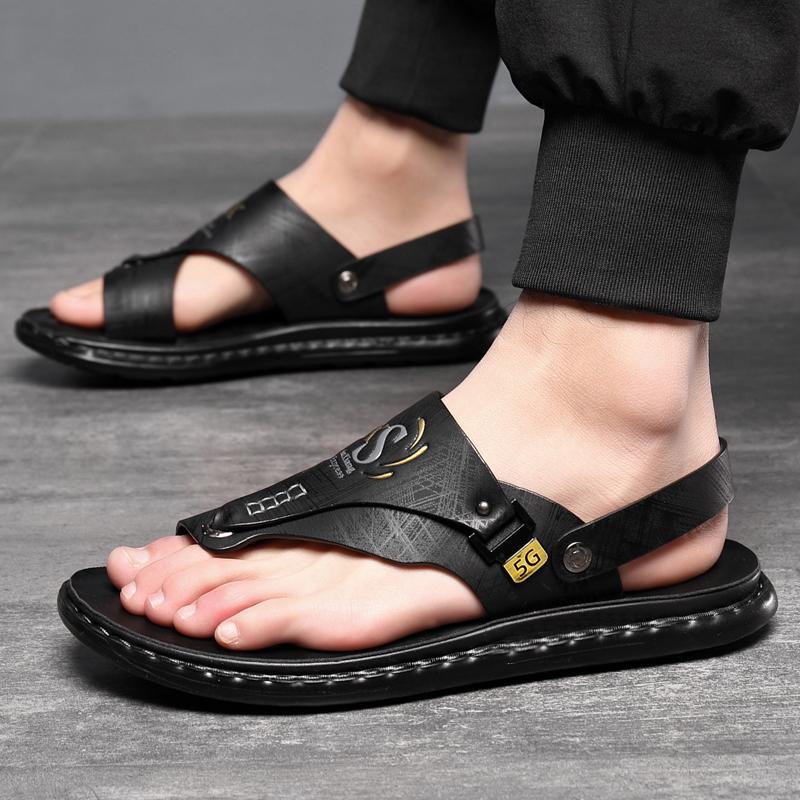Ubetif Mens Comfortable Slip on daily Sandal teslic shoes Black Boy Summer Footwear Casual Flip Flops