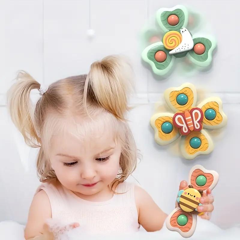 Fun Insect & Nature Theme Spinning Top Toy, Perfect Sensory Gift for Kids, Ideal for Windows, Bathtubs, Travel, Play