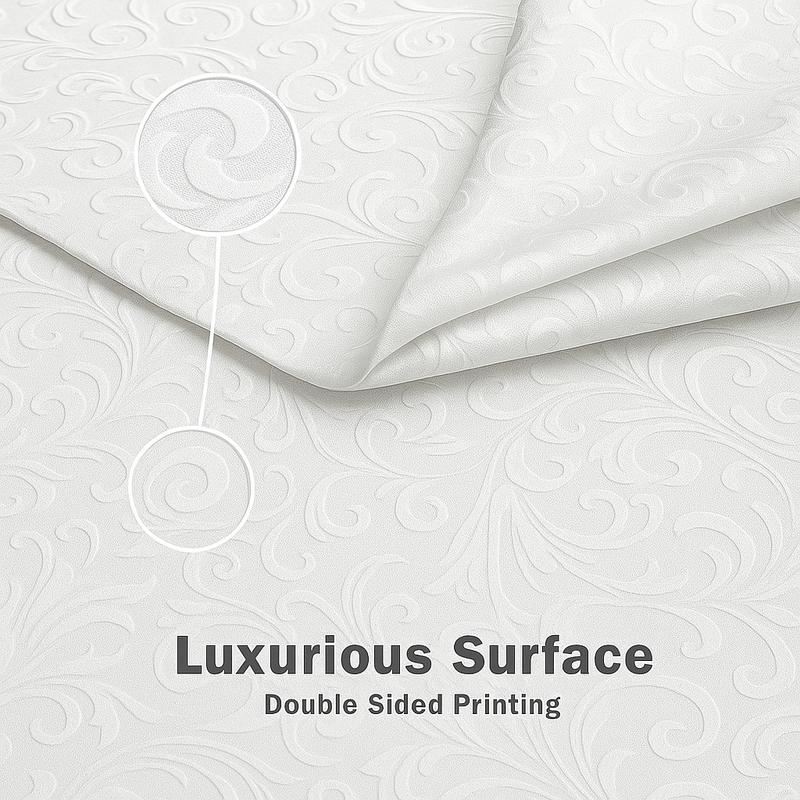 Sunfans Damask Jacquard Tablecloth Wipeable Durable for Dining Buffet Parties Camping Elegant Rectangle Table Cover Machine Washable Outdoor Living Furniture