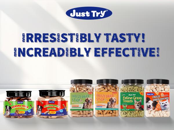 JUST TRY 4PCS 13.4 OZ Cat Grass Treats Natural Salmon Flavor Healthy Cat Snacks Training Biscuits Catnip for Cats Dental and Hairball Control Treats Remedy Chews