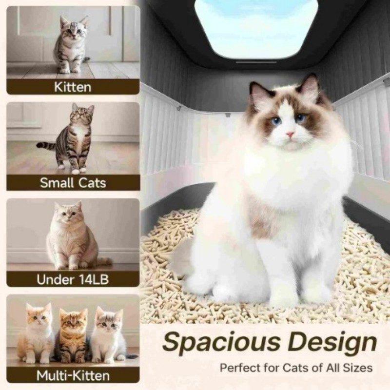 Oversized Cat Litter Box with Enclosure, Anti-Odor & Easy Clean Kitty Potty, Spacious Pet Litter Tray for All Breeds