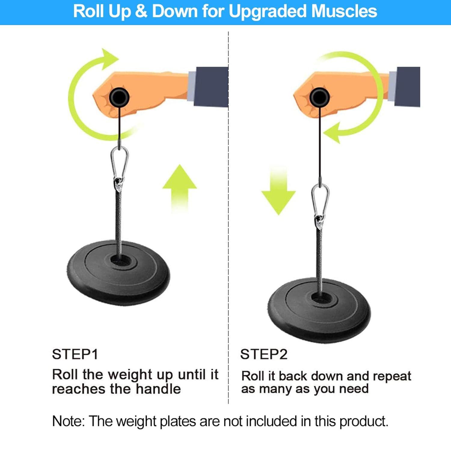 Forearm Wrist Roller Blaster Exercise Trainer Weight-Bearing Wider Nylon Straps Arm Strength Training Fitness Equipment Workout Machine Anti-Slip Home Gym Workout