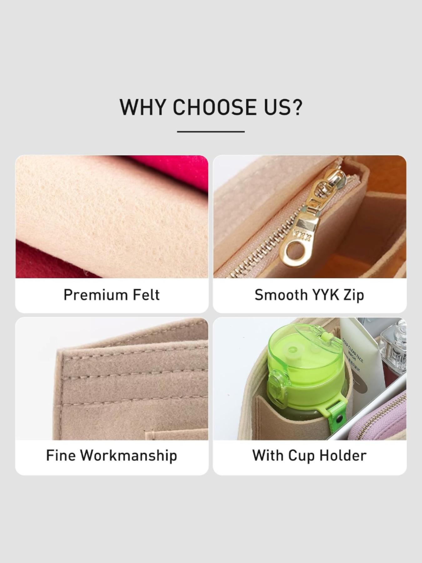 Handbag Storage Bag, Felt Inner Lining, Zipper Closure, Large Capacity, Multi-Pocket Design, Multiple Compartments, Easy Organization, Purse Organizer, Tote Organizer, Multifunctional Organizer, Multi Purpose Organizer