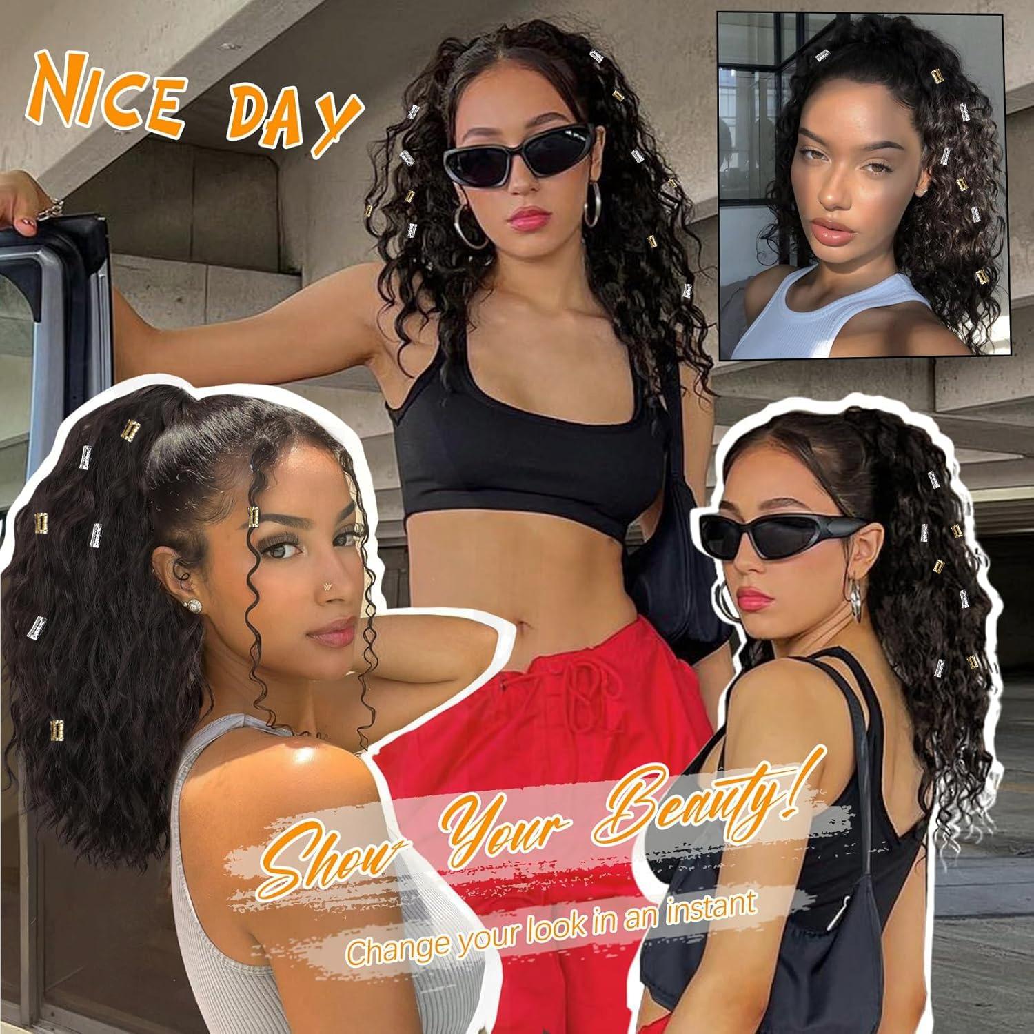 Summervibes Braids Ponytail Extension Claw with Braids 20" Curly Pony Tail Clip in Hair Extensions Fluffy Natural Looking Synthetic Hairpiece for Women