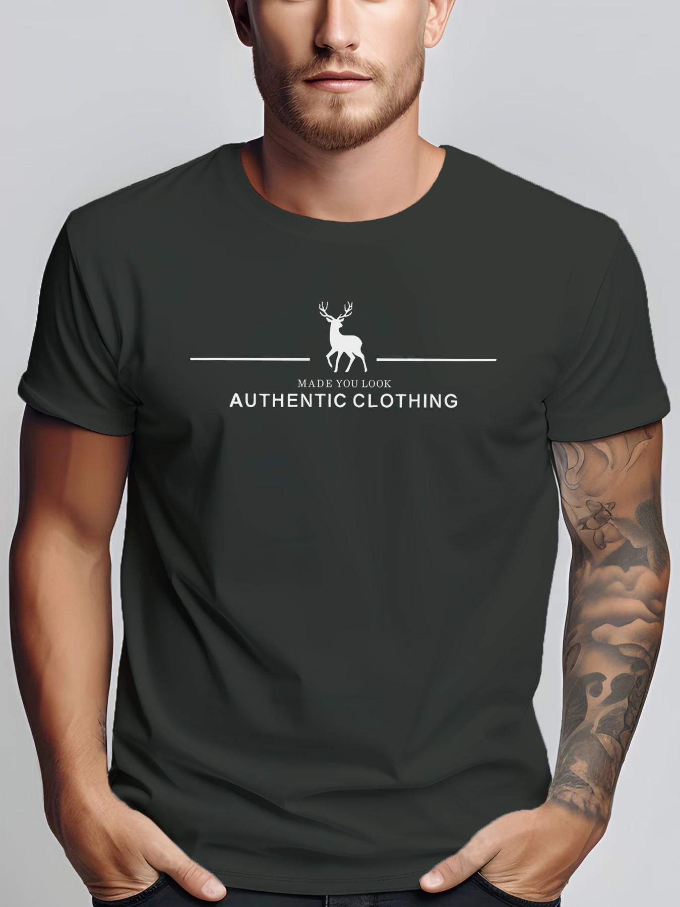 Men's Summer Micro-Stretch Comfort Round Neck Printed T-Shirt, Fashionable Trendy Wear, Best Choice for Men, Casual Stylish Tee