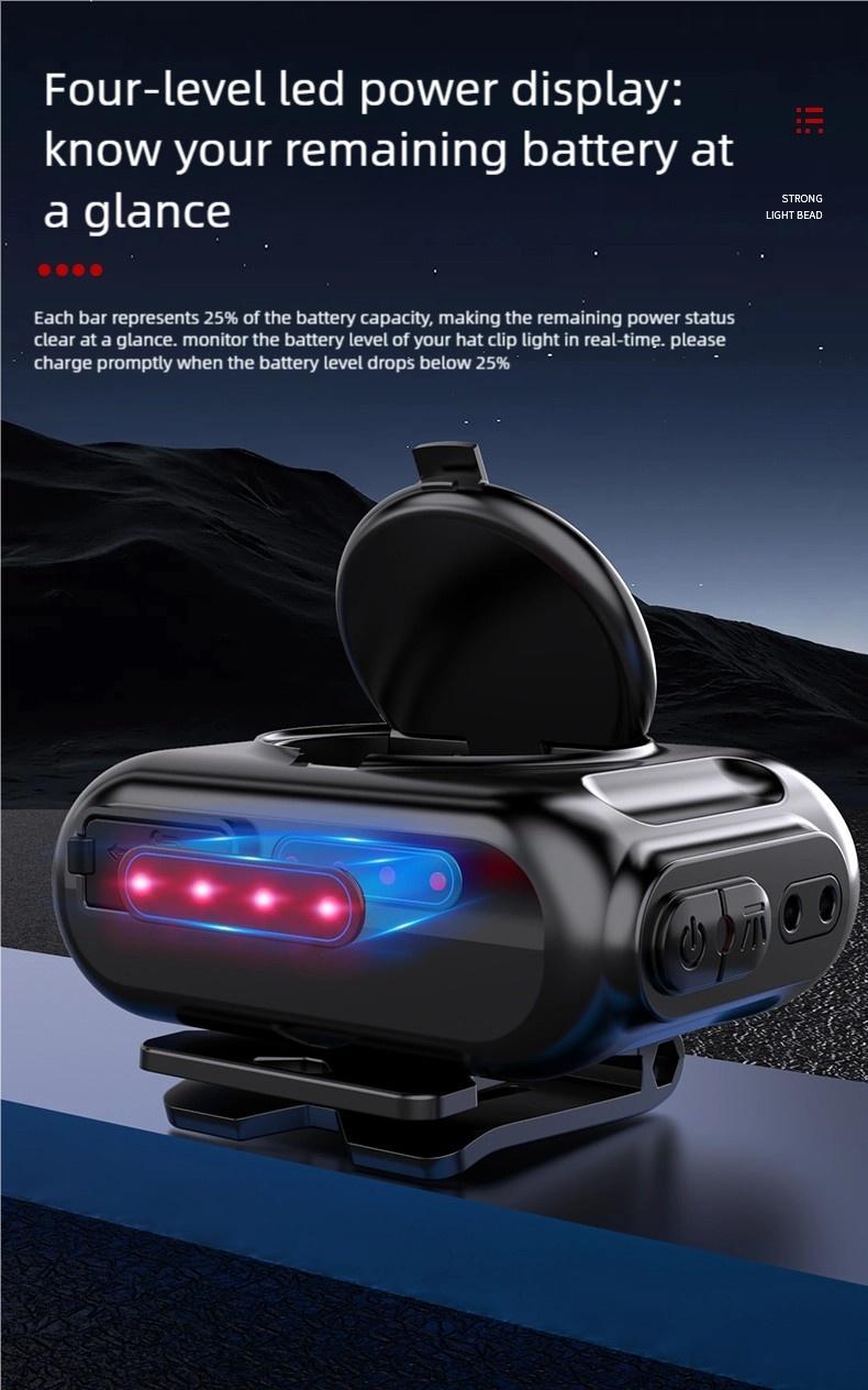 Headlamp Fishing Hat Clip Light Induction Night Fishing Lamp Long Battery Life Headband Illumination Strong Light Rechargeable Super Bright
