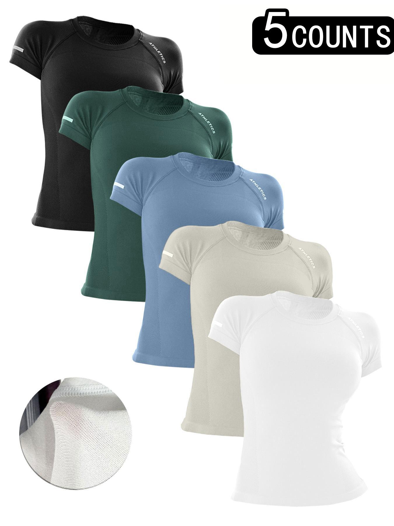 Sporty Women's Letter Print Raglan Sleeve Sports Tee, Breathable Round Neck Short Sleeve T-shirt for Yoga Gym Workout Running, Ladies Sportswear for All Seasons